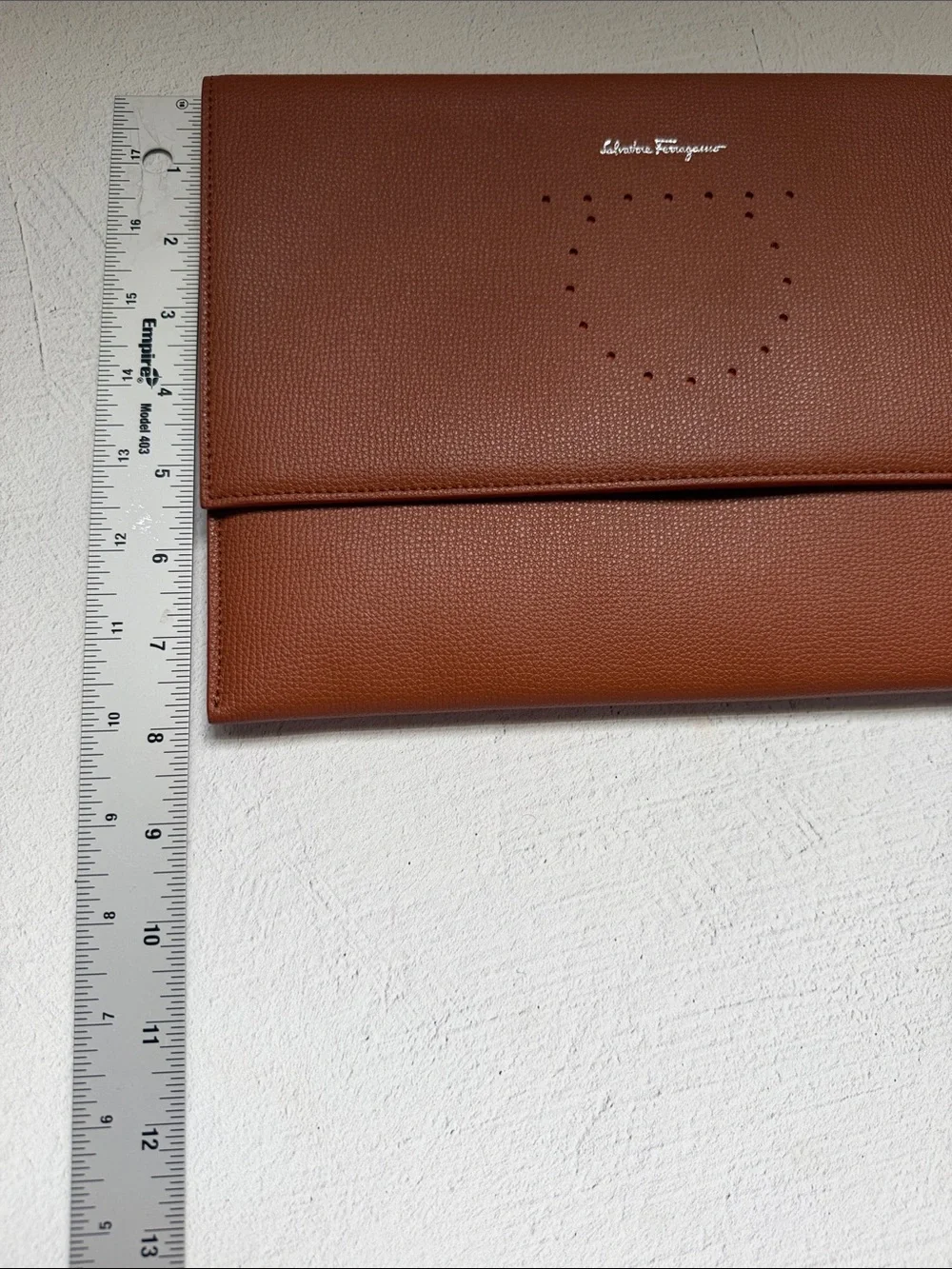 Salvatore Ferragamo Leather Envelope Clutch